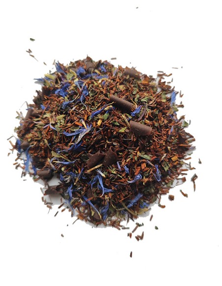 ROOIBOS MENTA CHOCOLATE. Una infusión llena de sabor que se puede tomar fría.